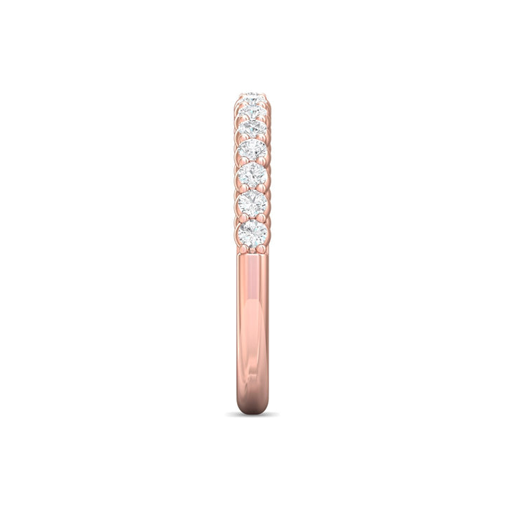 14K Gold Pink Channel/Shared Prong Wedding Band from the Channel/Shared Prong collection - DWBSP09_14KP