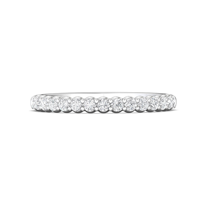 Platinum White Channel/Shared Prong Wedding Band from the Channel/Shared Prong collection - DWBSP09_PlatW