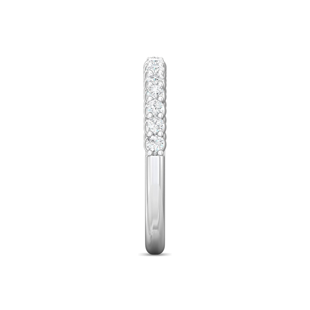 Platinum White Channel/Shared Prong Wedding Band from the Channel/Shared Prong collection - DWBSP09_PlatW
