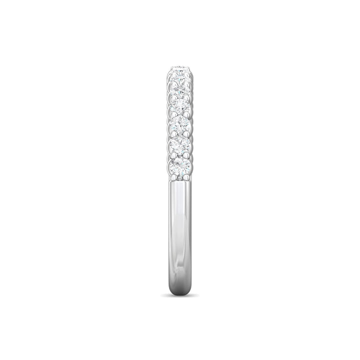 14K Gold White Channel/Shared Prong Wedding Band from the Channel/Shared Prong collection - DWBSP09_14KW