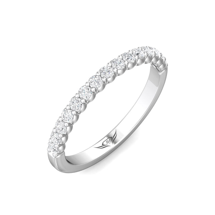 Platinum White Channel/Shared Prong Wedding Band from the Channel/Shared Prong collection - DWBSP09_PlatW