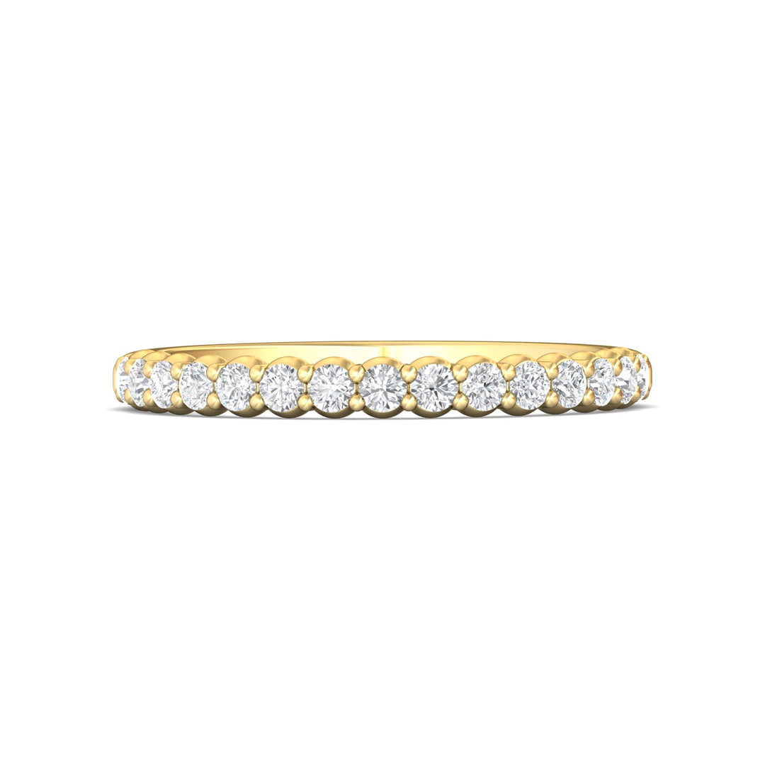 18K Gold Yellow Channel/Shared Prong Wedding Band from the Channel/Shared Prong collection - DWBSP09_18KY