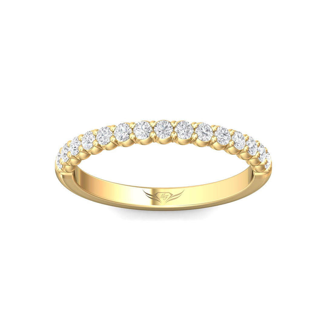 18K Gold Yellow Channel/Shared Prong Wedding Band from the Channel/Shared Prong collection - DWBSP09_18KY