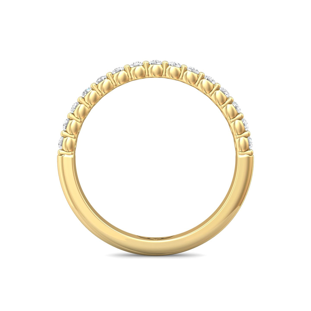 14K Gold Yellow Channel/Shared Prong Wedding Band from the Channel/Shared Prong collection - DWBSP09_14KY