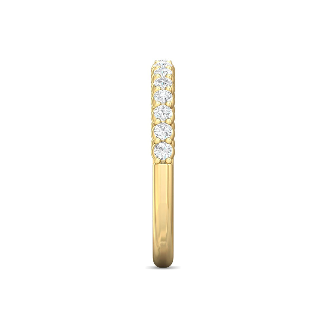 18K Gold Yellow Channel/Shared Prong Wedding Band from the Channel/Shared Prong collection - DWBSP09_18KY