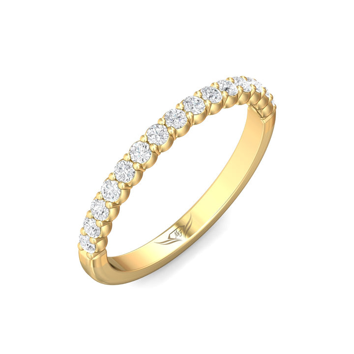 18K Gold Yellow Channel/Shared Prong Wedding Band from the Channel/Shared Prong collection - DWBSP09_18KY