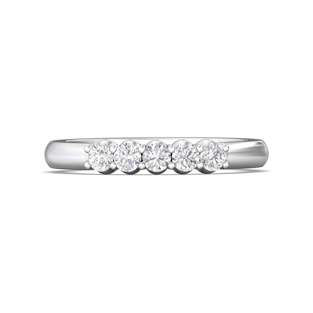 14K Gold White Channel/Shared Prong Wedding Band from the Channel/Shared Prong collection - DWBSP1-.35_14KW