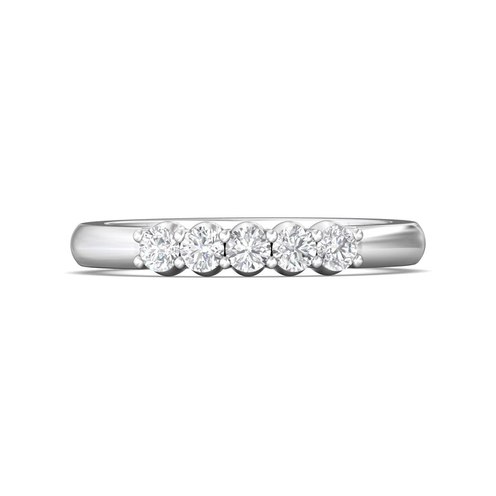 Platinum White Channel/Shared Prong Wedding Band from the Channel/Shared Prong collection - DWBSP1-.35_PlatW