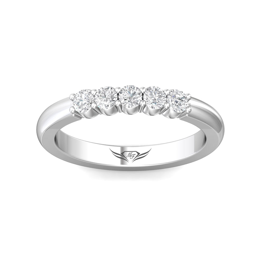 Platinum White Channel/Shared Prong Wedding Band from the Channel/Shared Prong collection - DWBSP1-.35_PlatW