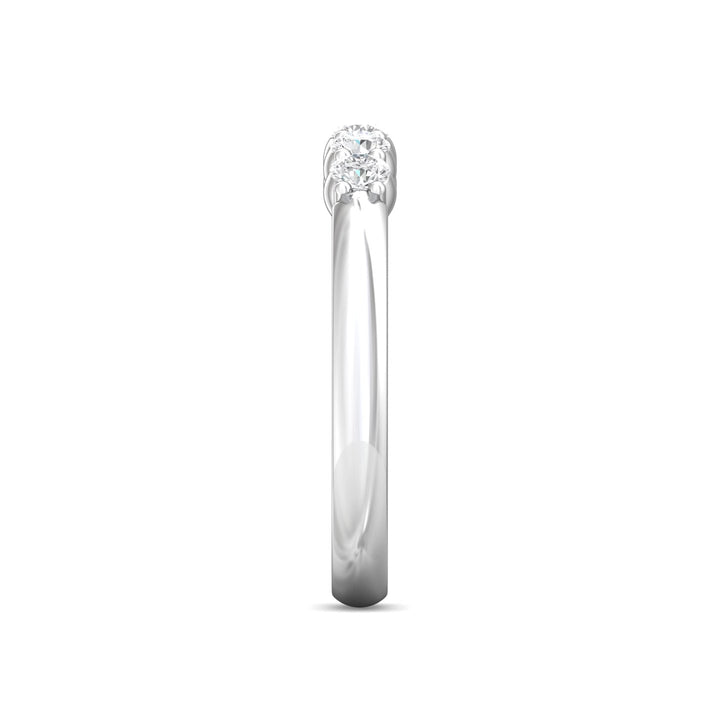 18K Gold White Channel/Shared Prong Wedding Band from the Channel/Shared Prong collection - DWBSP1-.35_18KW