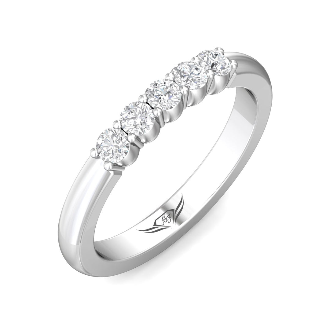 Channel/Shared Prong Wedding Band from the Channel/Shared Prong collection