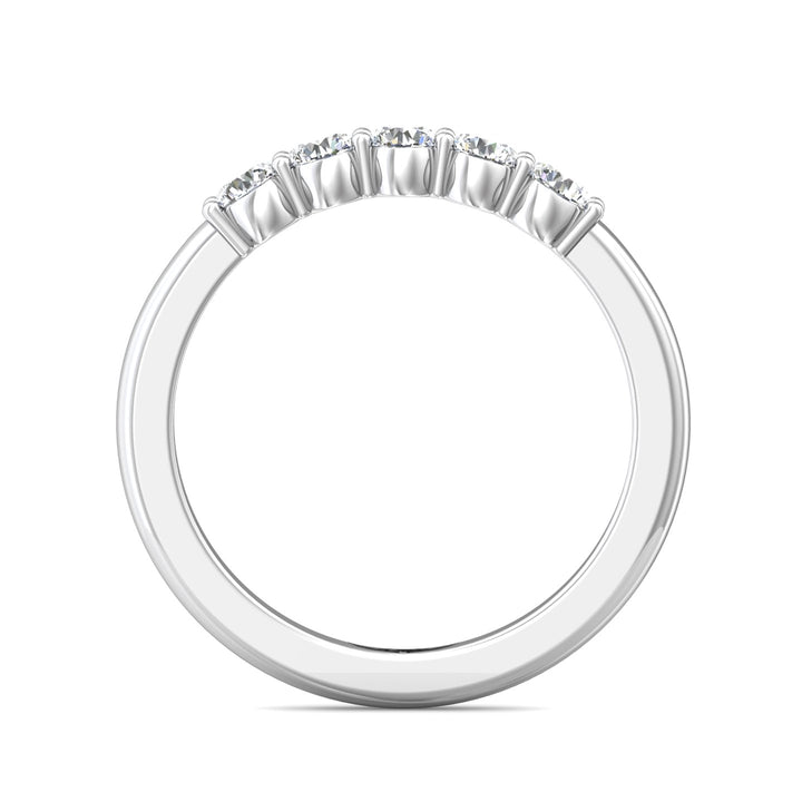18K Gold White Channel/Shared Prong Wedding Band from the Channel/Shared Prong collection - DWBSP1-.50_18KW