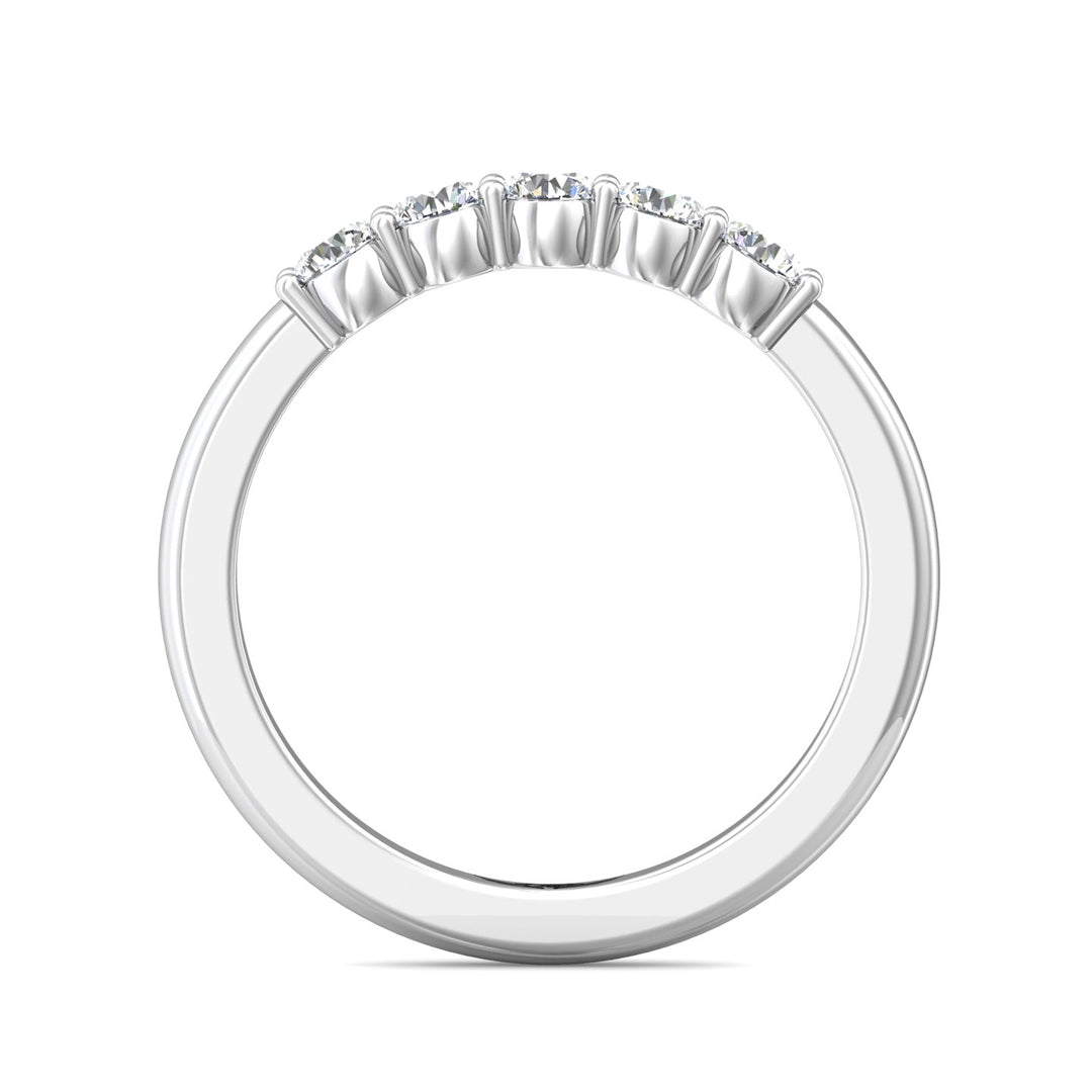 14K Gold White Channel/Shared Prong Wedding Band from the Channel/Shared Prong collection - DWBSP1-.50_14KW