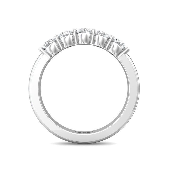 14K Gold White Channel/Shared Prong Wedding Band from the Channel/Shared Prong collection - DWBSP1-.75_14KW
