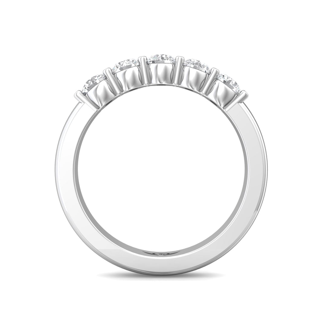 18K Gold White Channel/Shared Prong Wedding Band from the Channel/Shared Prong collection - DWBSP1-.75_18KW