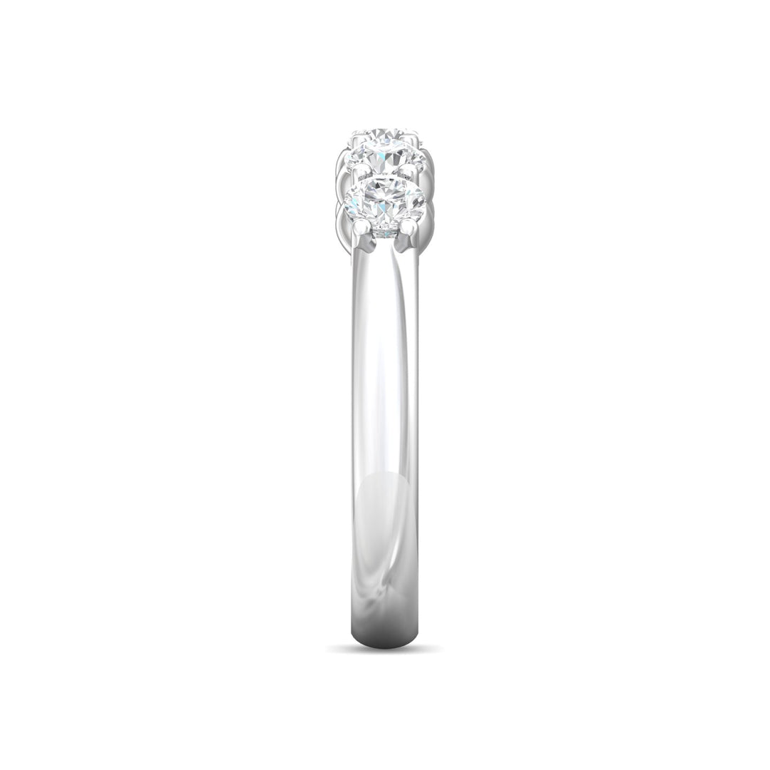 Platinum White Channel/Shared Prong Wedding Band from the Channel/Shared Prong collection - DWBSP1-.75_PlatW