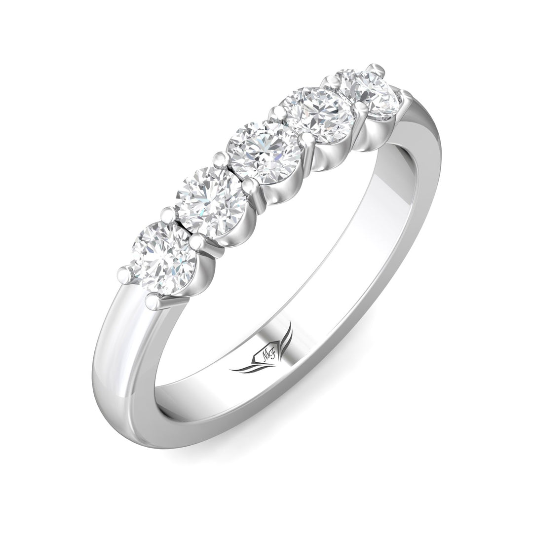 Channel/Shared Prong Wedding Band from the Channel/Shared Prong collection