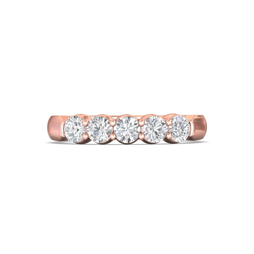 14K Gold Pink Channel/Shared Prong Wedding Band from the Channel/Shared Prong collection - DWBSP10-.75_14KP