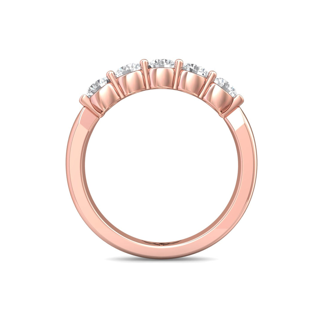 14K Gold Pink Channel/Shared Prong Wedding Band from the Channel/Shared Prong collection - DWBSP10-.75_14KP
