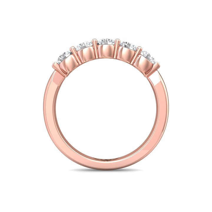 14K Gold Pink Channel/Shared Prong Wedding Band from the Channel/Shared Prong collection - DWBSP10-.75_14KP