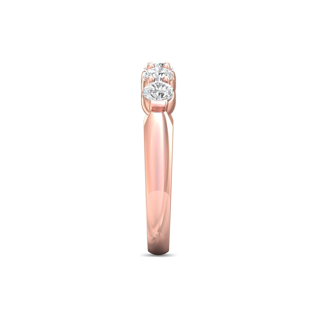 14K Gold Pink Channel/Shared Prong Wedding Band from the Channel/Shared Prong collection - DWBSP10-.75_14KP