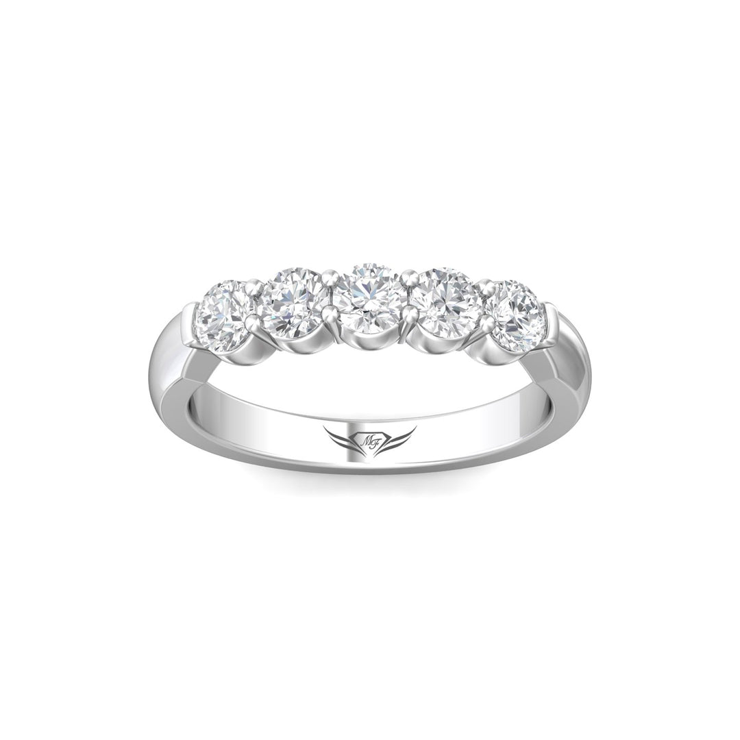 Platinum White Channel/Shared Prong Wedding Band from the Channel/Shared Prong collection - DWBSP10-.75_PlatW