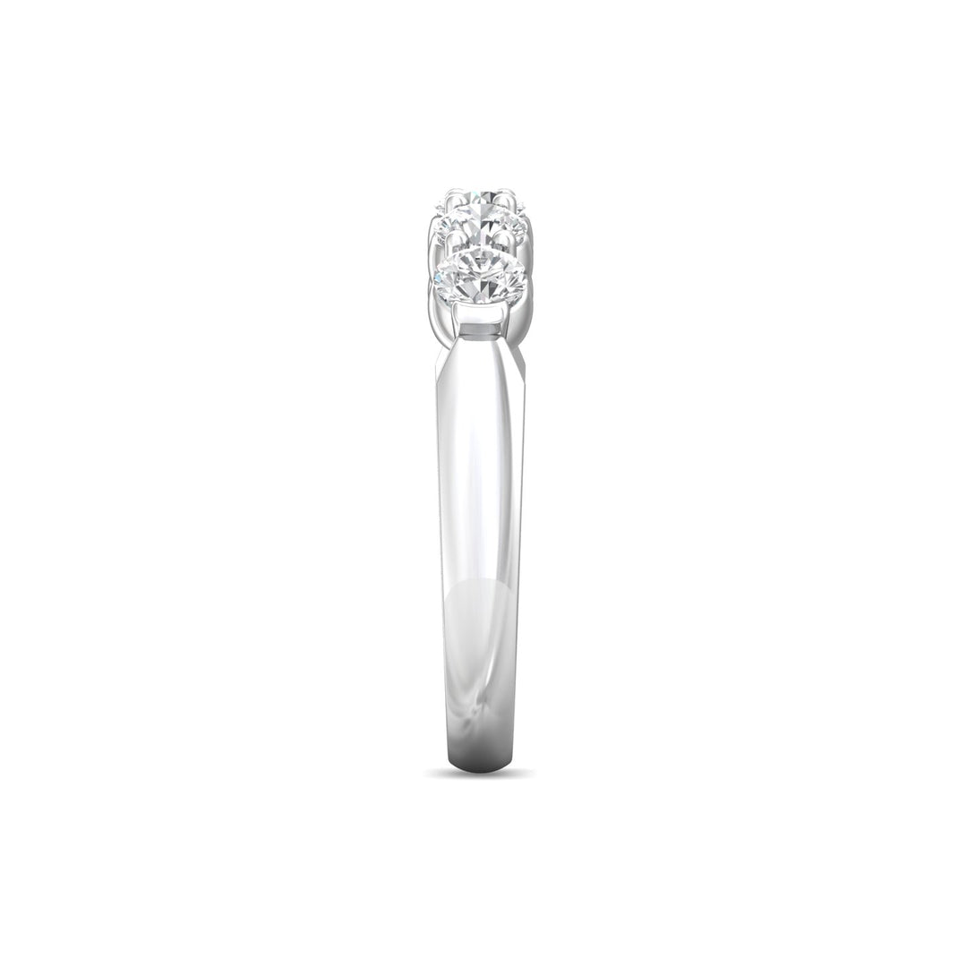 18K Gold White Channel/Shared Prong Wedding Band from the Channel/Shared Prong collection - DWBSP10-.75_18KW