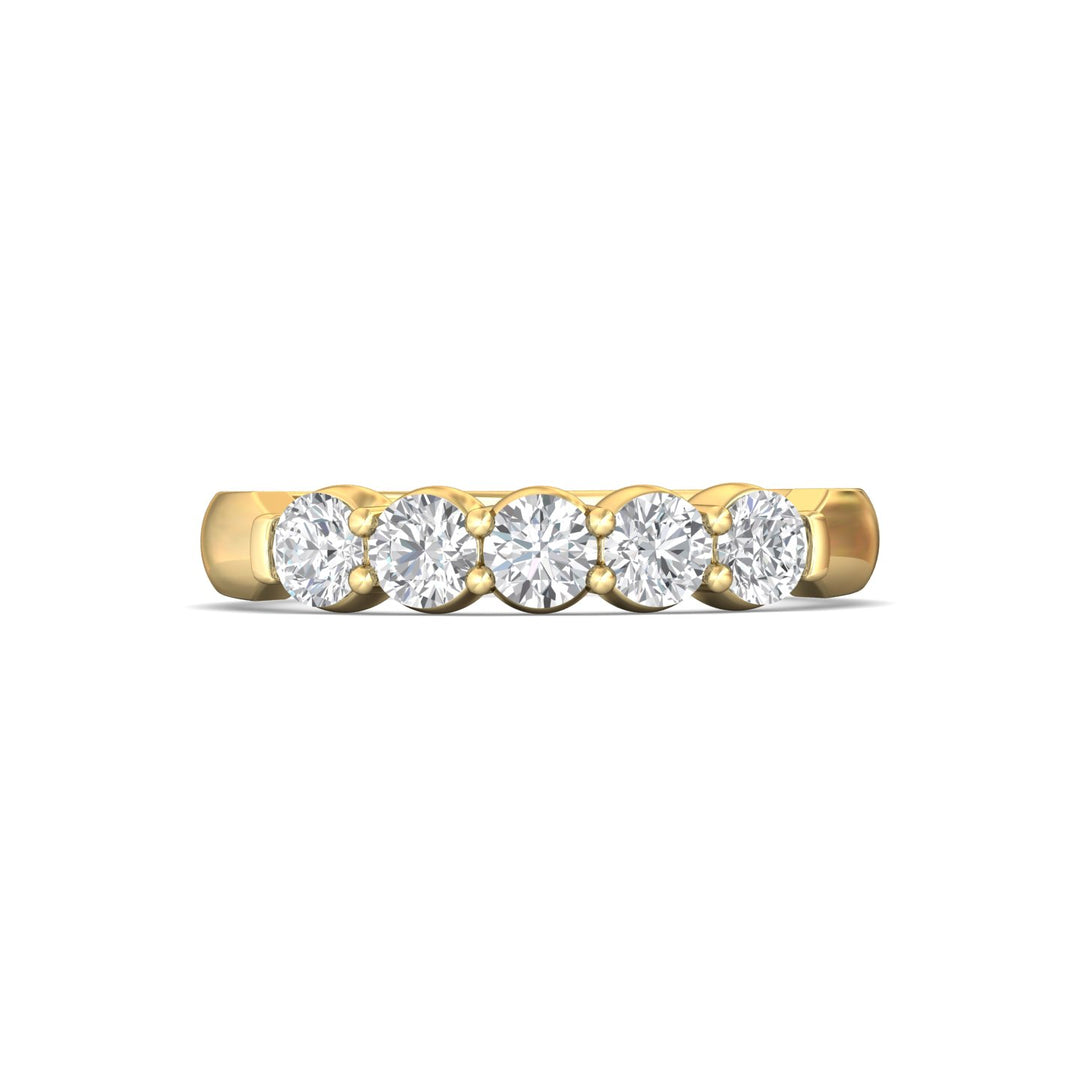 14K Gold Yellow Channel/Shared Prong Wedding Band from the Channel/Shared Prong collection - DWBSP10-.75_14KY
