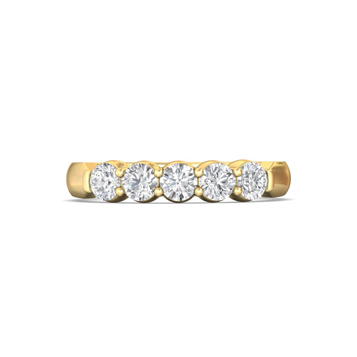 14K Gold Yellow Channel/Shared Prong Wedding Band from the Channel/Shared Prong collection - DWBSP10-.75_14KY