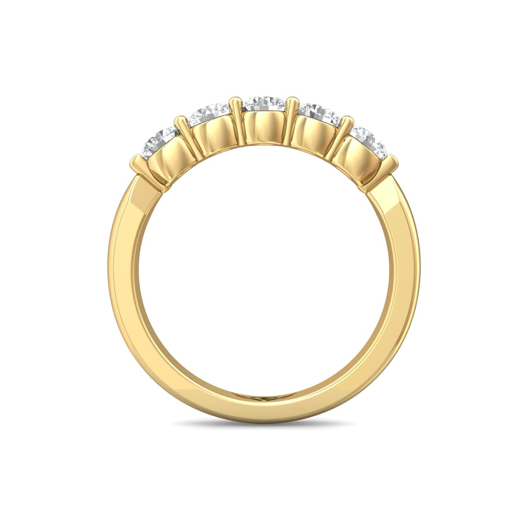 14K Gold Yellow Channel/Shared Prong Wedding Band from the Channel/Shared Prong collection - DWBSP10-.75_14KY
