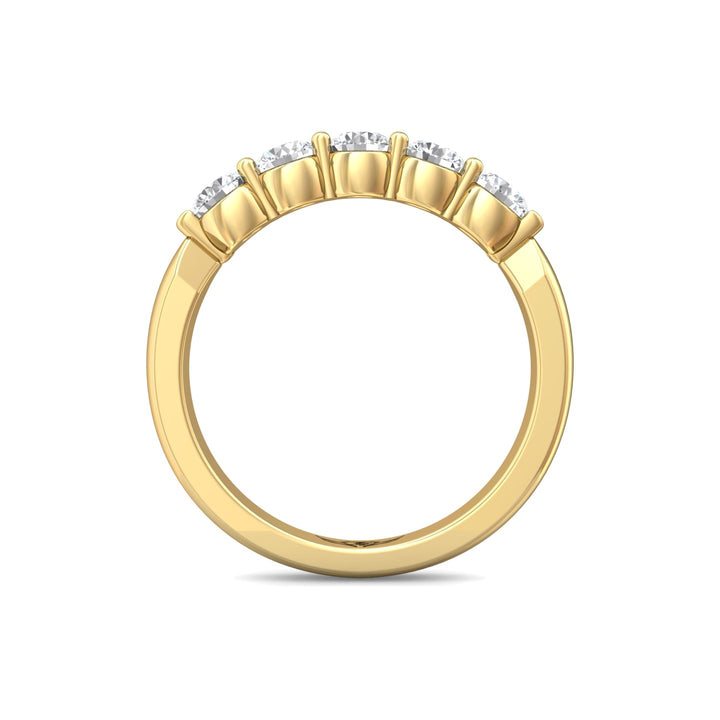 18K Gold Yellow Channel/Shared Prong Wedding Band from the Channel/Shared Prong collection - DWBSP10-.75_18KY