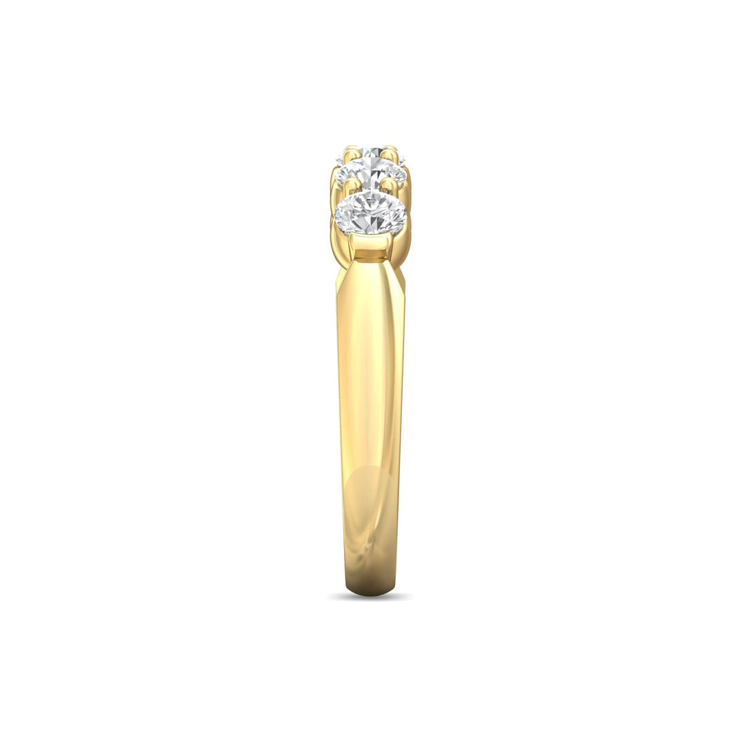 18K Gold Yellow Channel/Shared Prong Wedding Band from the Channel/Shared Prong collection - DWBSP10-.75_18KY