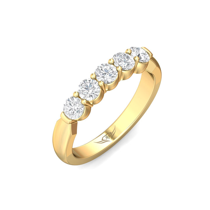 18K Gold Yellow Channel/Shared Prong Wedding Band from the Channel/Shared Prong collection - DWBSP10-.75_18KY