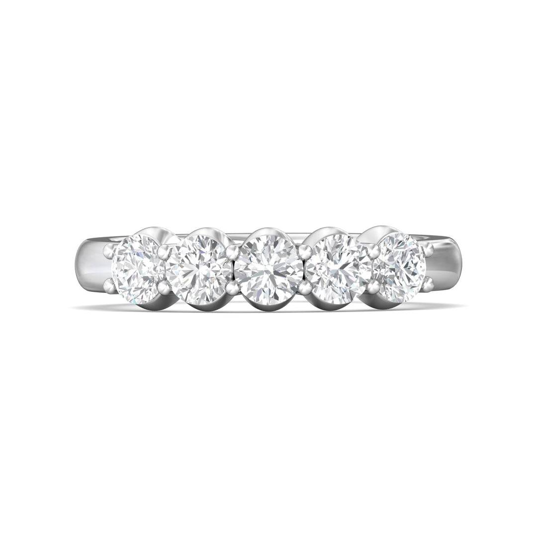 18K Gold White Channel/Shared Prong Wedding Band from the Channel/Shared Prong collection - DWBSP1-1.00_18KW