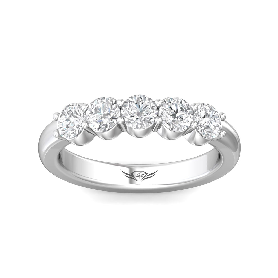 Platinum White Channel/Shared Prong Wedding Band from the Channel/Shared Prong collection - DWBSP1-1.00_PlatW