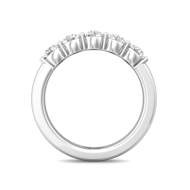 14K Gold White Channel/Shared Prong Wedding Band from the Channel/Shared Prong collection - DWBSP1-1.00_14KW
