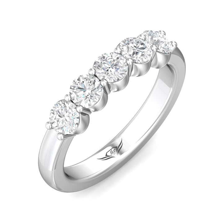 Channel/Shared Prong Wedding Band from the Channel/Shared Prong collection