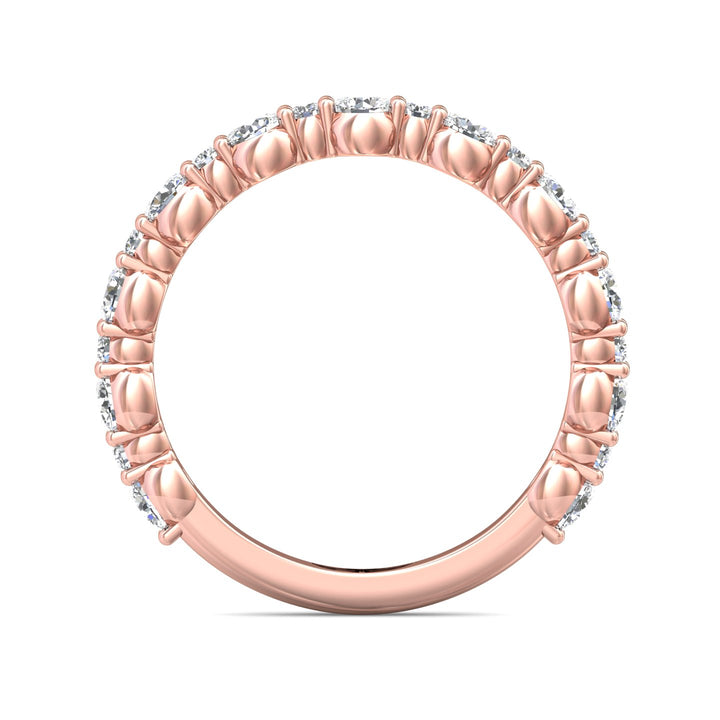 18K Gold Pink Channel/Shared Prong Wedding Band from the Channel/Shared Prong collection - DWBSP12-1_18KP