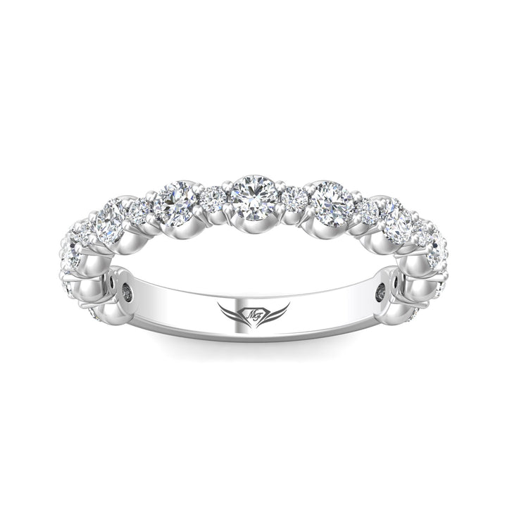 Platinum White Channel/Shared Prong Wedding Band from the Channel/Shared Prong collection - DWBSP12-1_PlatW