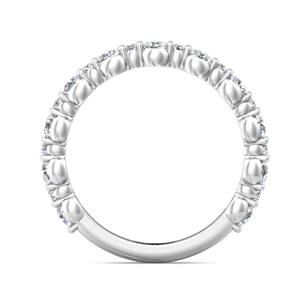 18K Gold White Channel/Shared Prong Wedding Band from the Channel/Shared Prong collection - DWBSP12-1_18KW