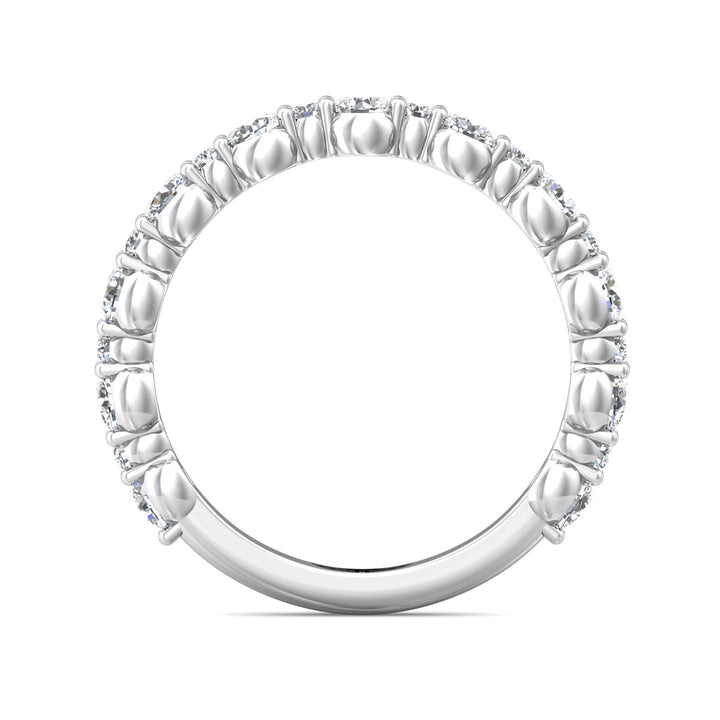 18K Gold White Channel/Shared Prong Wedding Band from the Channel/Shared Prong collection - DWBSP12-1_18KW