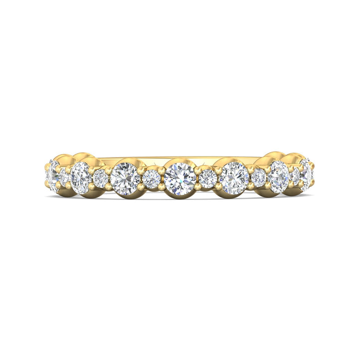 14K Gold Yellow Channel/Shared Prong Wedding Band from the Channel/Shared Prong collection - DWBSP12-1_14KY