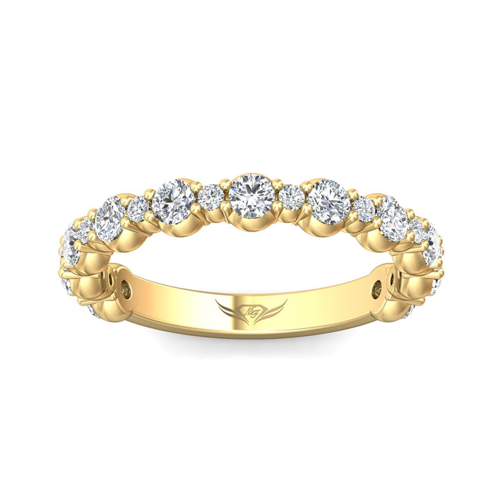 14K Gold Yellow Channel/Shared Prong Wedding Band from the Channel/Shared Prong collection - DWBSP12-1_14KY