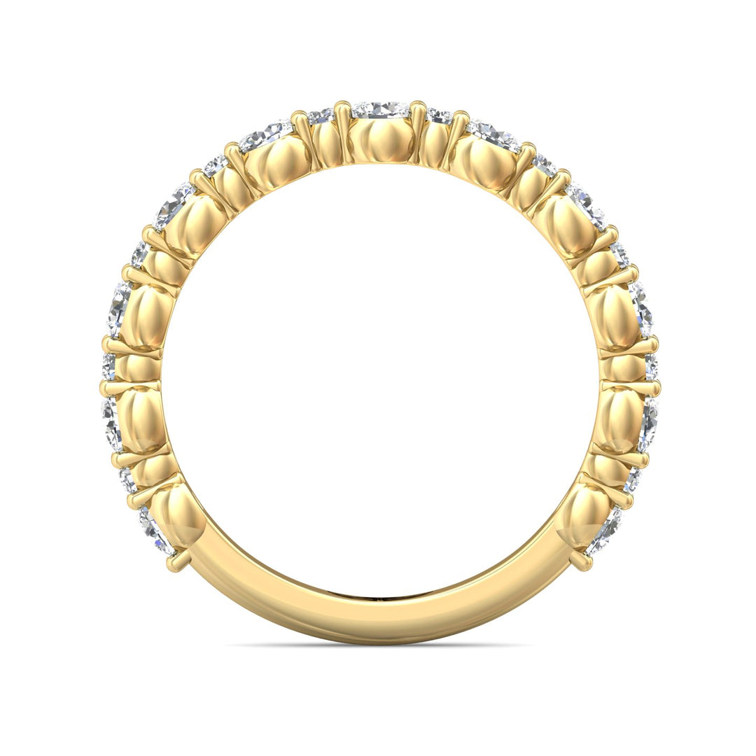 18K Gold Yellow Channel/Shared Prong Wedding Band from the Channel/Shared Prong collection - DWBSP12-1_18KY