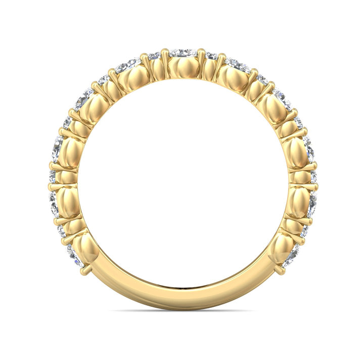 18K Gold Yellow Channel/Shared Prong Wedding Band from the Channel/Shared Prong collection - DWBSP12-1_18KY