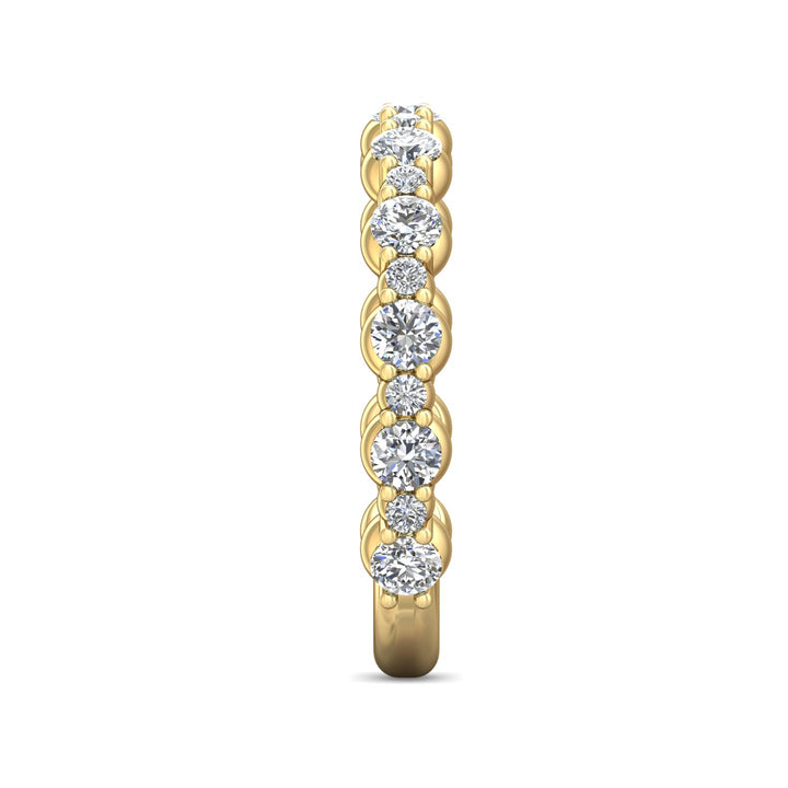 14K Gold Yellow Channel/Shared Prong Wedding Band from the Channel/Shared Prong collection - DWBSP12-1_14KY