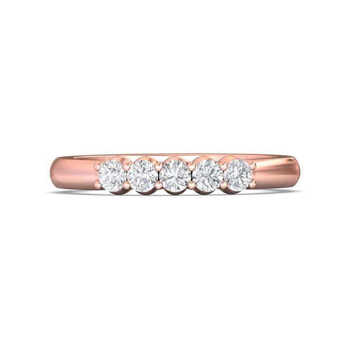 18K Gold Pink Channel/Shared Prong Wedding Band from the Channel/Shared Prong collection - DWBSP1-.35_18KP