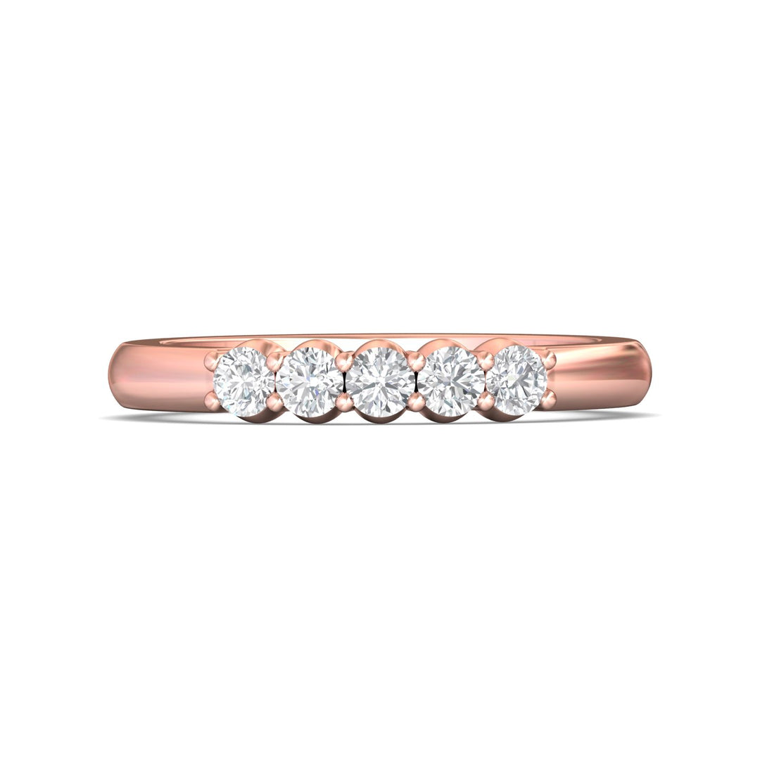 18K Gold Pink Channel/Shared Prong Wedding Band from the Channel/Shared Prong collection - DWBSP1-.35_18KP