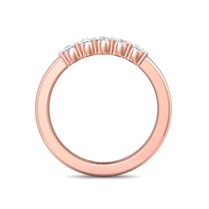 18K Gold Pink Channel/Shared Prong Wedding Band from the Channel/Shared Prong collection - DWBSP1-.35_18KP