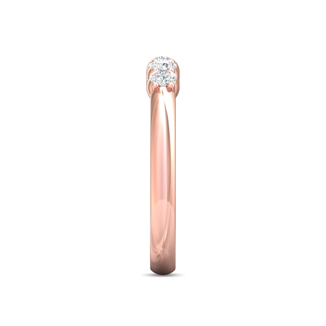18K Gold Pink Channel/Shared Prong Wedding Band from the Channel/Shared Prong collection - DWBSP1-.35_18KP